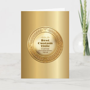 3D realistische Goldmedaille, anpassbare Auszeichn Karte
