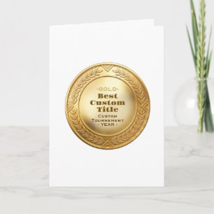 3D realistische Goldmedaille, anpassbare Auszeichn Karte