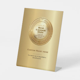 3D realistische Goldmedaille, anpassbare Auszeichn Sockelschild
