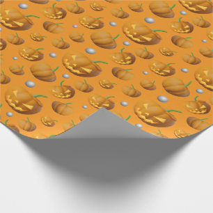 3D Realistischer Jack O'Lantern & Pumpkin Pattern Geschenkpapier