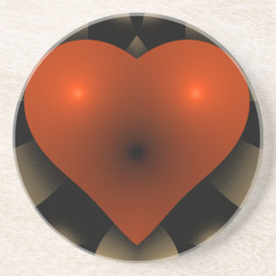 3D Red Heart Getränkeuntersetzer
