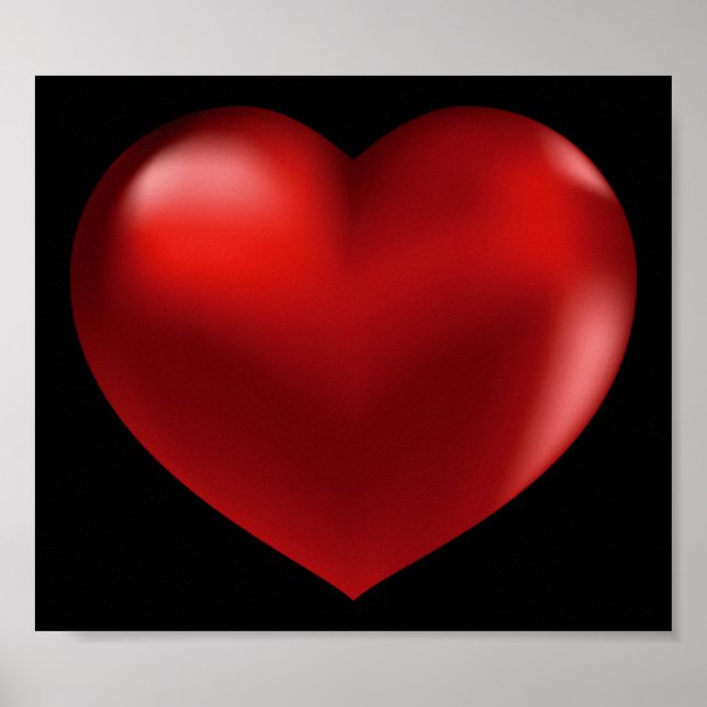 3D Red Heart Poster (Vorne)