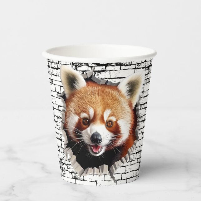 3D Red Panda Wall Break - Paradies für Kletterhexe Pappbecher (Vorderseite)