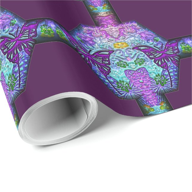 3D Reflektives Raster 1 Wrapping Paper Geschenkpapier (Rolleneckpunkt)