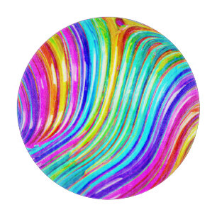 3D-Regenbogen-Abstraktionsmuster Schneidebrett