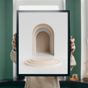 3D Render Architecture Boho Abstrakt Wall Art Poster