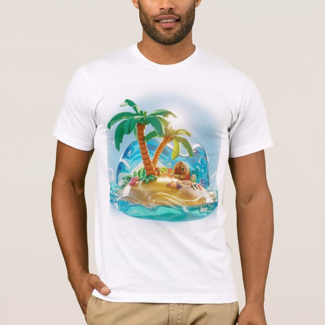 3D-Render einer tropischen Insel im Sommer T-Shirt (Vorderseite)