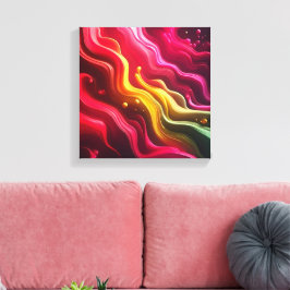 3D Render Fluid Acrylic Art in Dim Light - Magenta Leinwanddruck