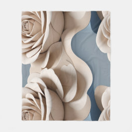 3d Rendered Roses In Shades Of Blue And White Fleecedecke