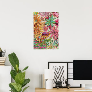 3D-Rendering Surrealer Garten Blumen Kunst Künstle Poster