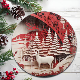 3D-Rentiere im WaldWinter Schneidebrett
