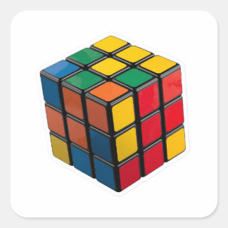 3D Retro 80er Rubik's Cube Puzzle Sticker zum Auss