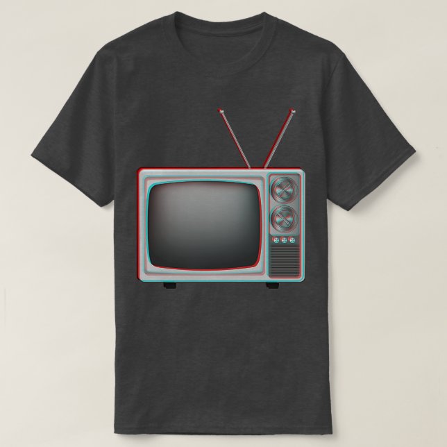 3D-Retro-Fernsehen T-Shirt (Design vorne)