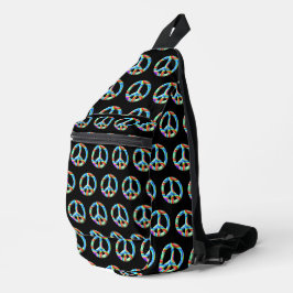 3D-Retro-Friedenssymbol Crossbody Bag