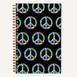 3D-Retro-Friedenssymbol Notizbuch