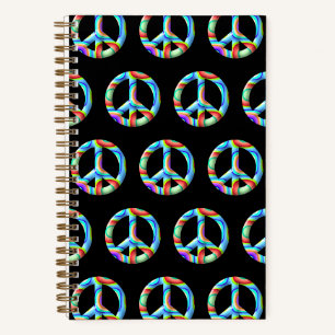 3D-Retro-Friedenssymbol Notizbuch
