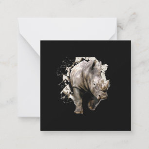 3d Rhino - African Safari Animal Rhinoceros Mitteilungskarte