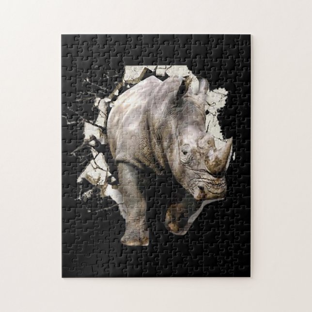 3d Rhino - African Safari Animal Rhinoceros Puzzle (Vertikal)