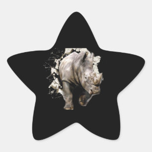3d Rhino - African Safari Animal Rhinoceros Stern-Aufkleber