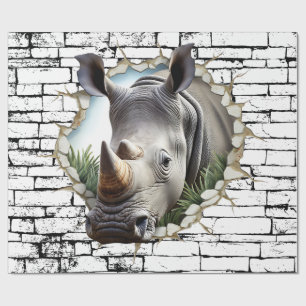 3D Rhinoceros Mendrisiotto Geschenkpapier