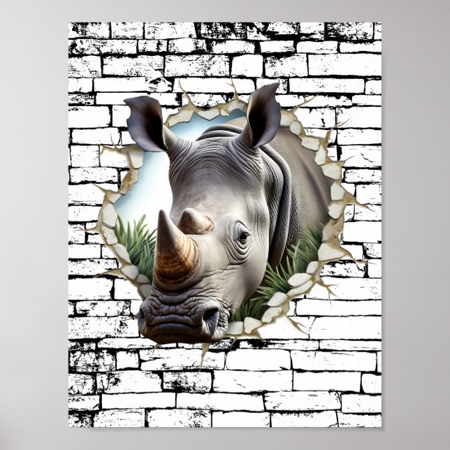 3D Rhinoceros Mendrisiotto Poster (Vorne)