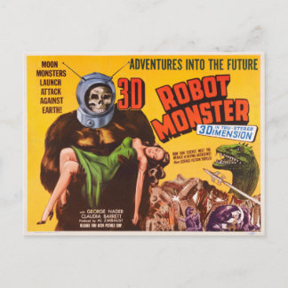 3D ROBOT MONSTER POSTKARTE