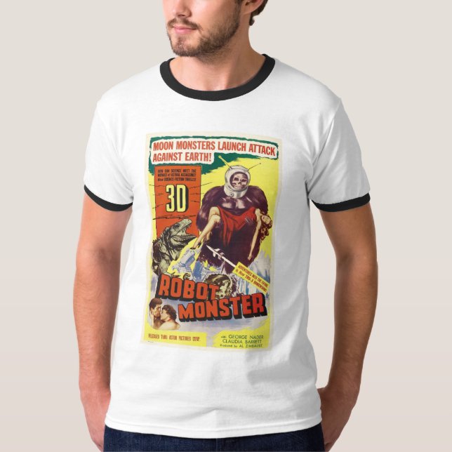 3D ROBOTER MONDMONSTER Sci Fi-Shirt T-Shirt (Vorderseite)