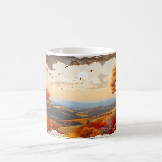 3D Rolling Hills im Herbst Tasse Wrap Sublimation (Mittel)