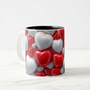 3D rosa Herz Zweifarbige Tasse