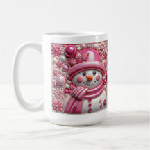 3D rosa Schneemann Weihnachten