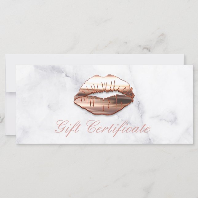 3D Rose Gold Lips Schönheitssalon Geschenkgutschei (Vorderseite)