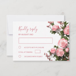 3D Rosen Wildblumen Hochzeit RSVP Karte