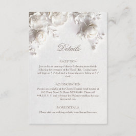 3D Rosen Wilde Blumen Weiß Begleitkarte