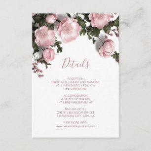 3D-Rosen Wilde Blumen Weiß Begleitkarte