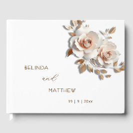 3D Roses Rose Gold Flower | Wedding Gästebuch