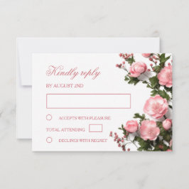 3D  Roses Wildflowers  Wedding RSVP Karte