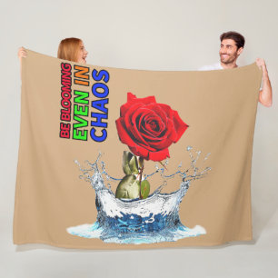 3D ROTE ROSE Fleece-Decke! Fleecedecke