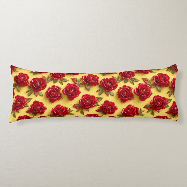 3D-rote Rose Seitenschläferkissen (Vorderseite)