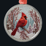 3D Roter Kardinal Bird Weihnachtsfeiern Ornament Aus Metall<br><div class="desc">3D-Weihnachtsfeier Süße Tier</div>