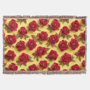 3D rotes Rosenmuster Decke