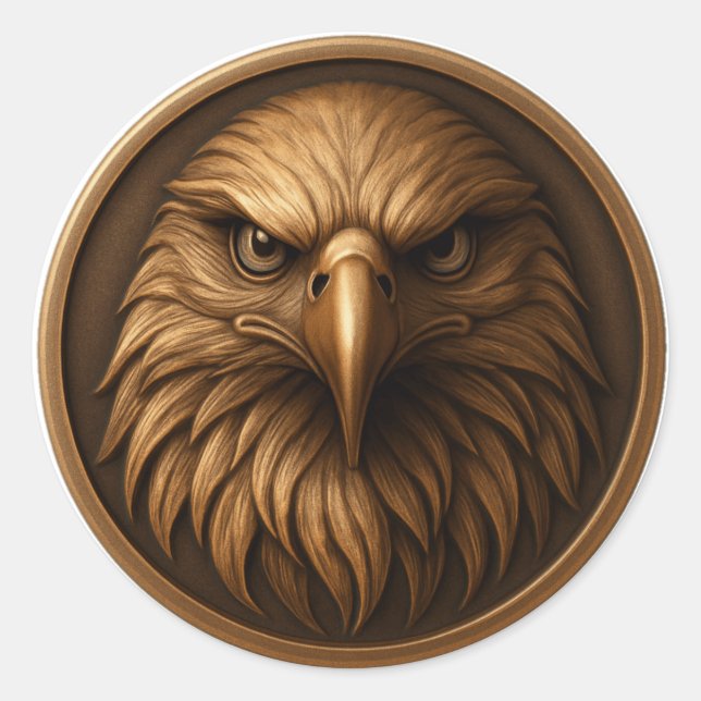 3D Royal Eagle Head Medallion Style Sticker (Vorderseite)
