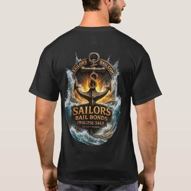 3D Sailors Kautionssicherung Splash Down T-Shirt (Rückseite)
