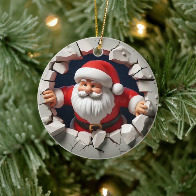 3d Santa Clause Keramik Ornament (Baum)