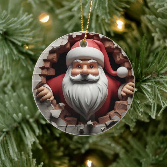 3d Santa Clause Keramik Ornament (Baum)