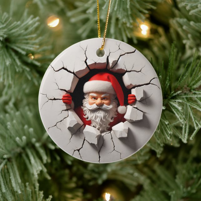 3d Santa Clause Keramik Ornament (Baum)