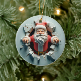 3d Santa Clause Keramik Ornament