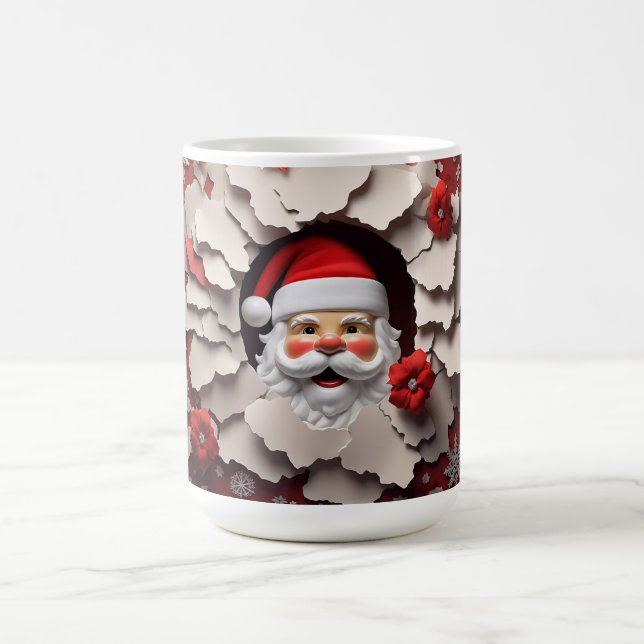 3D Santa Keramik Kaffeetasse (Mittel)