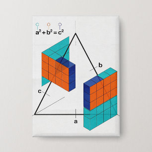 3D-Satz-des-Pythagoras-Würfel-Button für Mathe-Lie Button