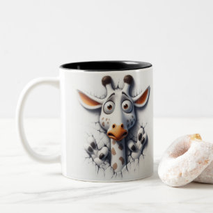 3D Scared Giraffe Funny Animes Zweifarbige Tasse