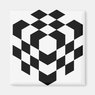 3D-Schachbrettwürfel Magnet